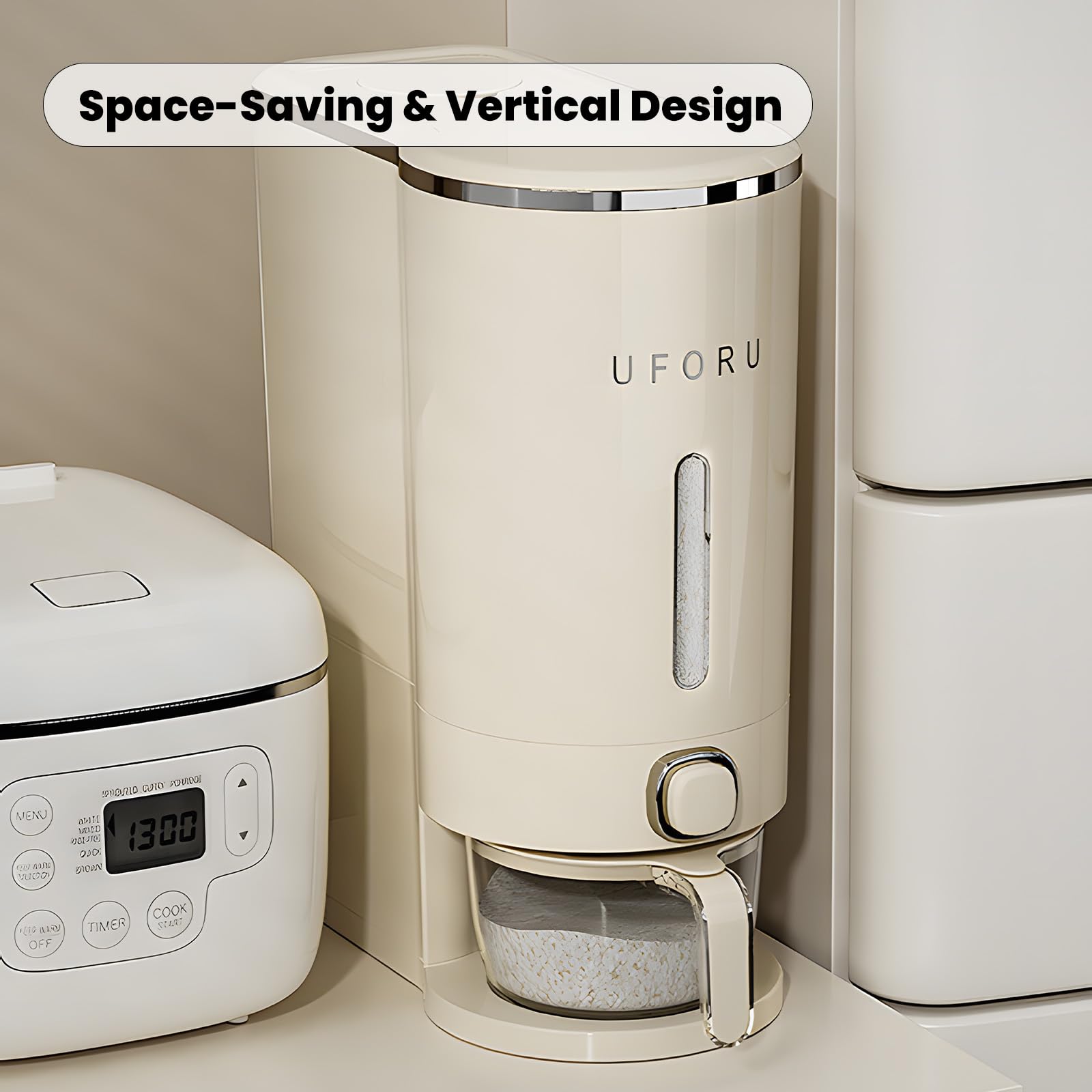 UFORU moisture-proof seal keeps dry foods fresh and clump-free