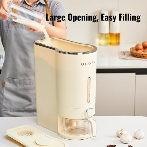 UFORU one-touch dispensing mechanism delivering precise portions
