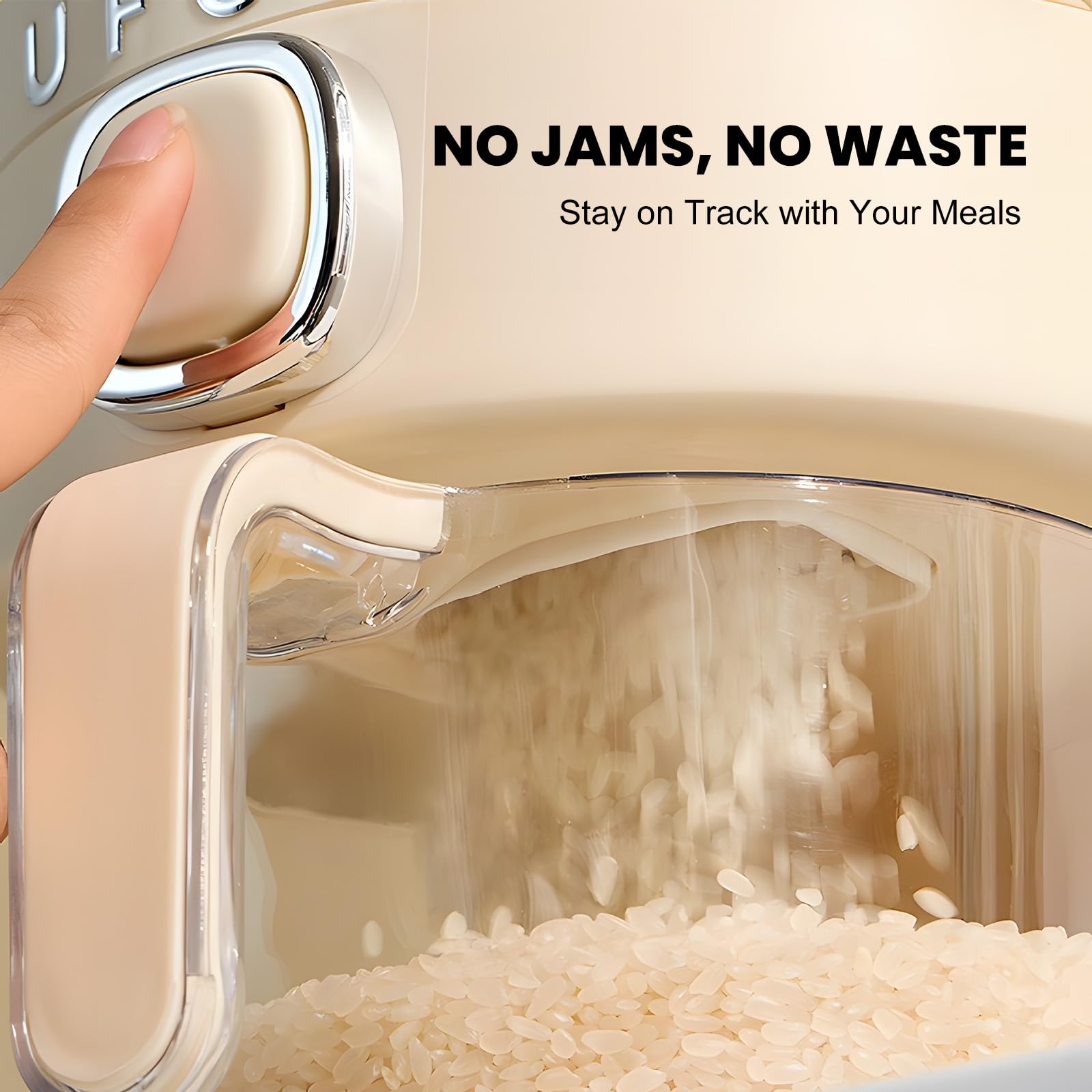 UFORU rice dispenser kitchen-pantry companion for tidy countertops.