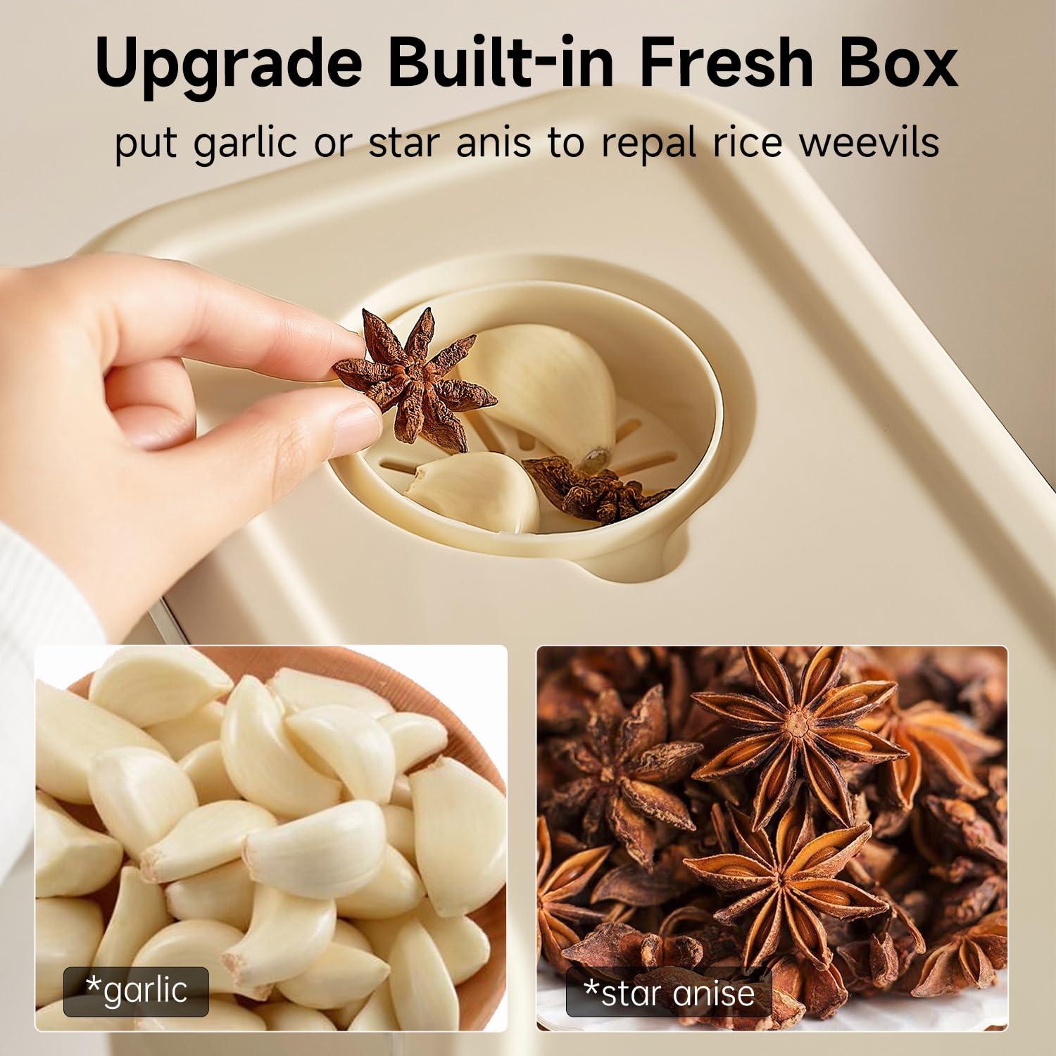 UFORU rice dispenser moisture-proof-seal preserves grain quality in busy homes.