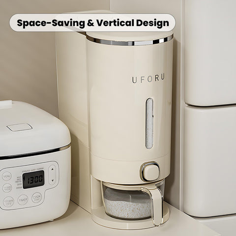 UFORU rice dispenser transparent display lets you see stock at a glance.