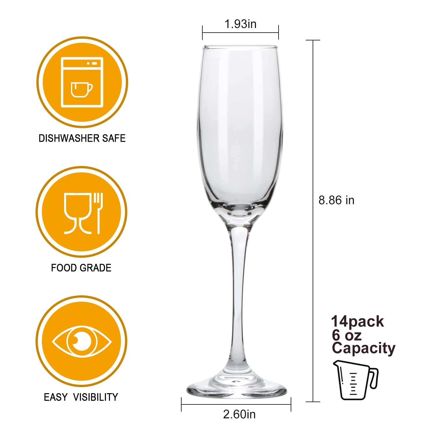 Ufrount elegant champagne glasses showcase crystal clarity for refined entertaining.