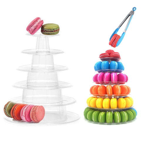 Ufurty 6-tier macaron stand stacked for an impressive dessert display.