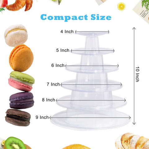 Ufurty transparent PVC macaron stand highlights treats with a light frame.