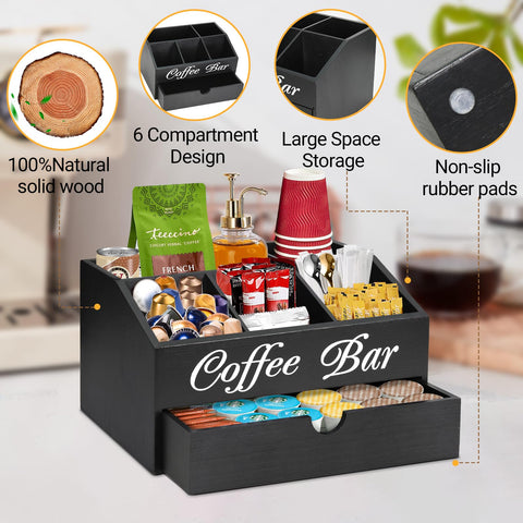 ugiftt Farmhouse style organizer fits dorms and offices for organized beverages.