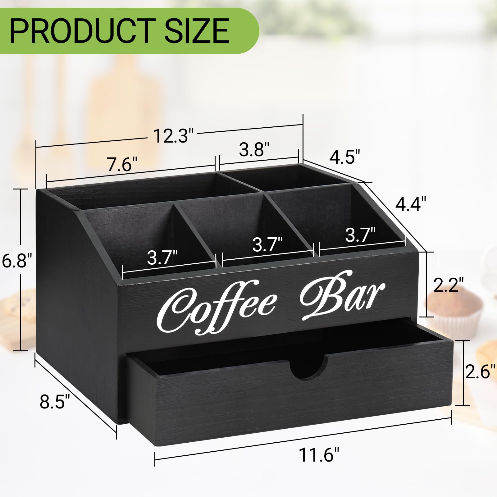 ugiftt Coffee Bar Organizer tilt ramp highlights quick access to coffee pods.