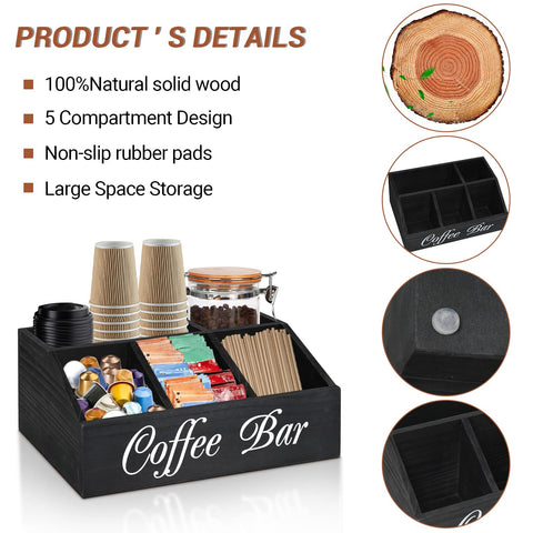 ugiftt Coffee Station Organizer with food-grade coating ensures safe storage.