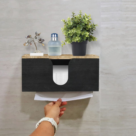 ugiftt farmhouse wood paper towel holder is durable and stylish for any room.