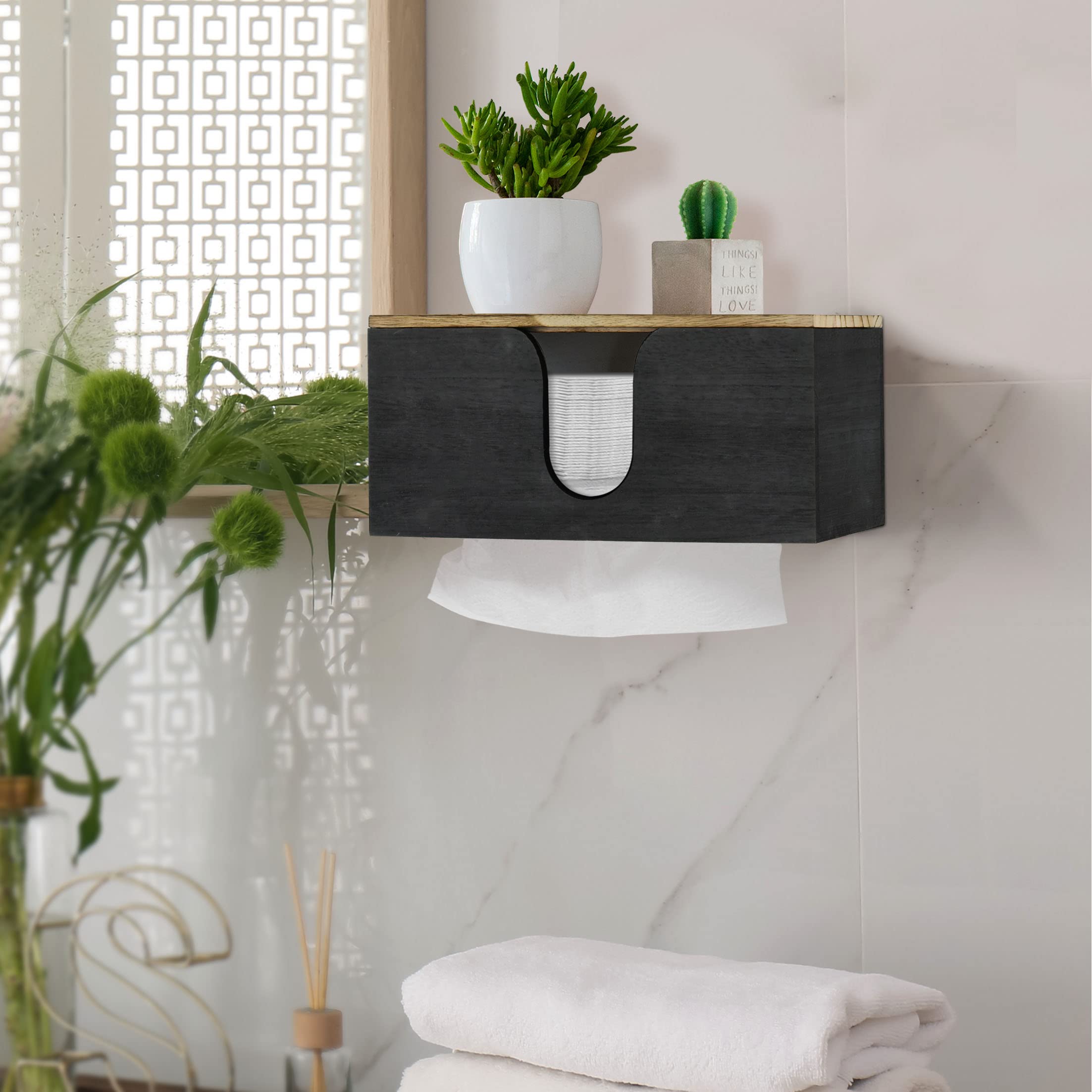 ugiftt solid wood paper towel dispenser promises long-lasting everyday use.