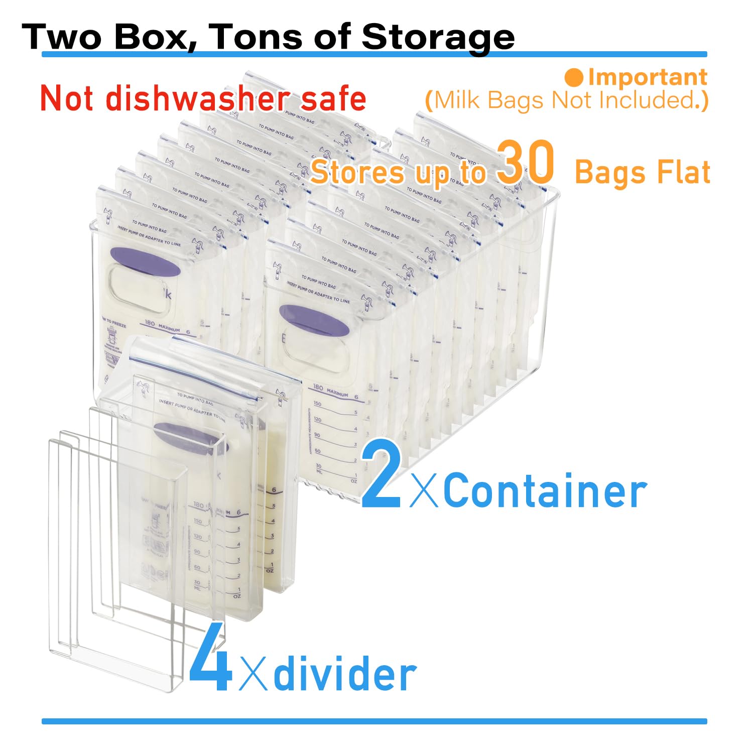 UGOTFEELS organizer bin with vertical storage for orderly milk bags