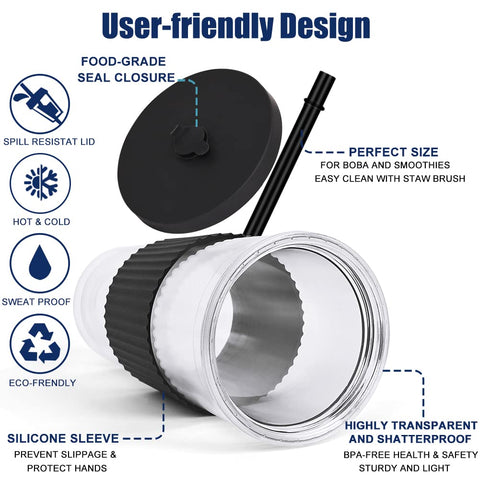 UHAPEER reusable cup with double-wall insulation keeps drinks at desired temperature