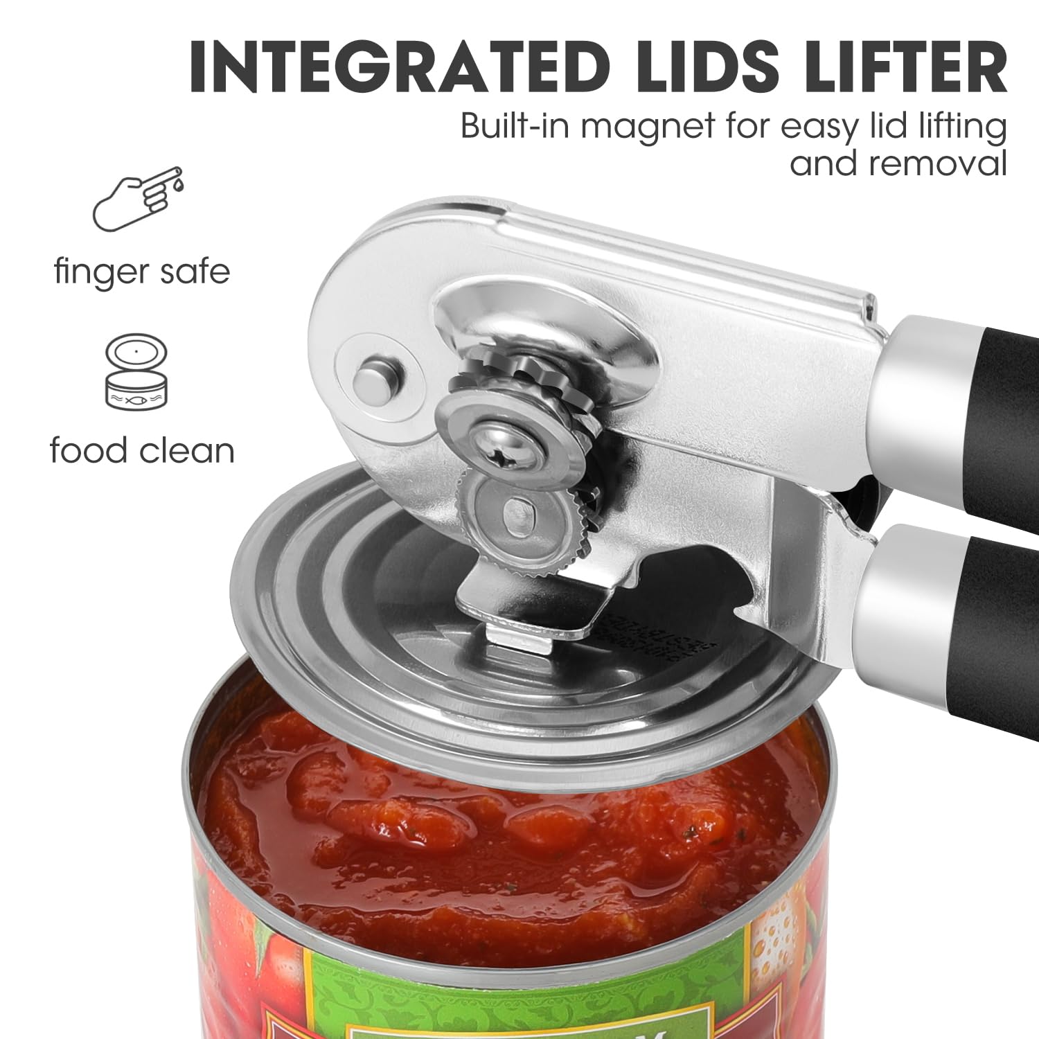 UHIYEE can opener includes built-in bottle opener for quick access