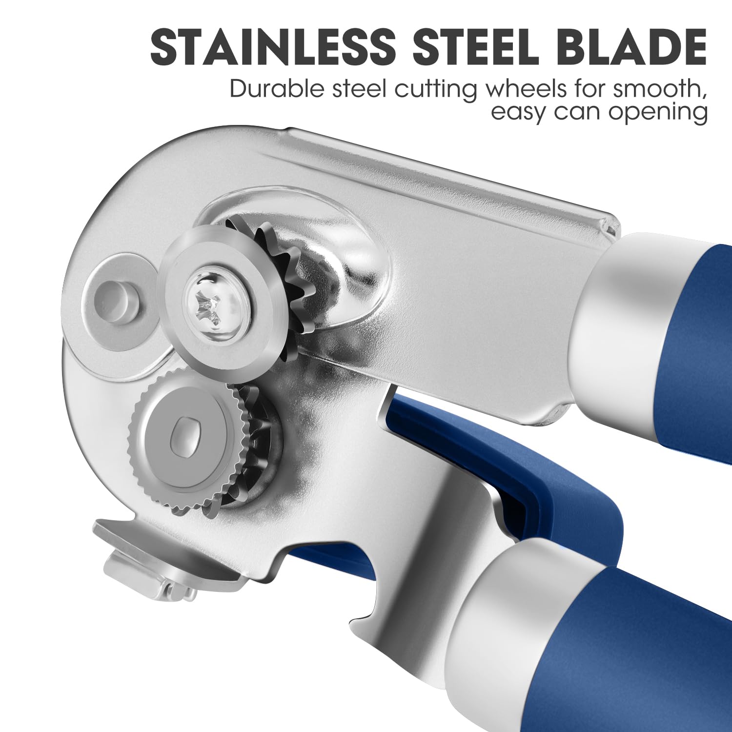 UHIYEE manual can opener comfort grip handles provide secure, ergonomic hold