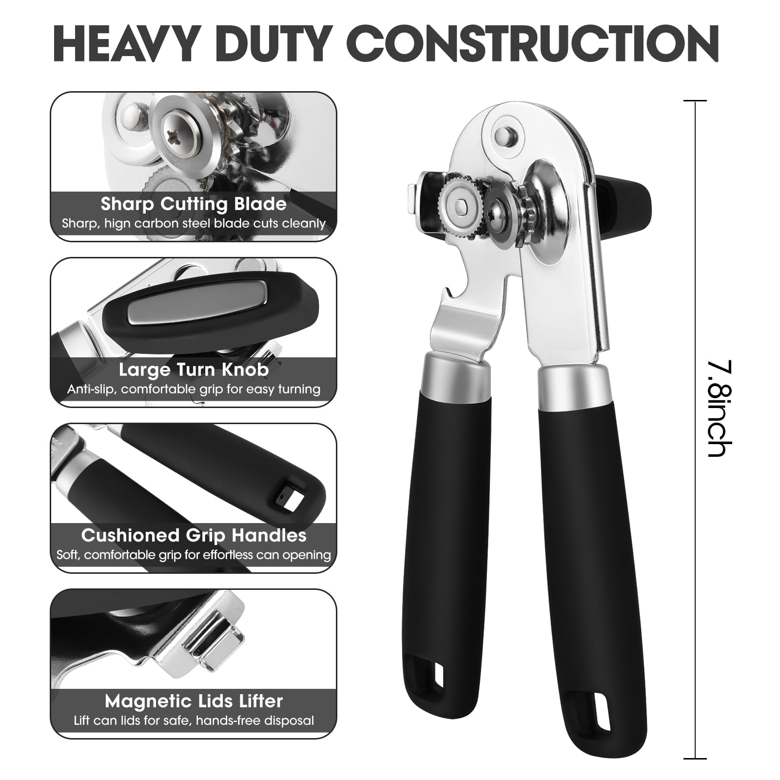 UHIYEE can opener features comfort-grip handles for secure use