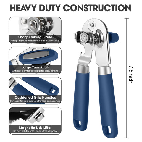 UHIYEE manual can opener hardened cutting blade enables easy openings