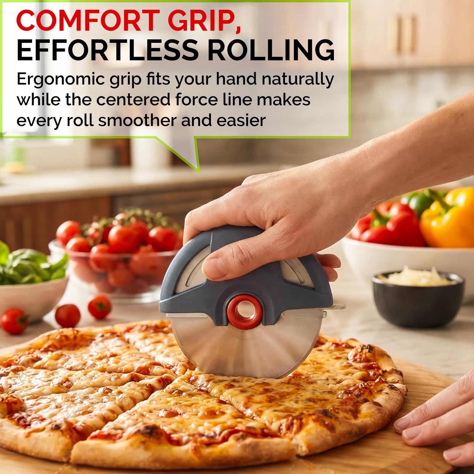 UHIYEE stainless steel blade stays sharp for precise, clean slices.