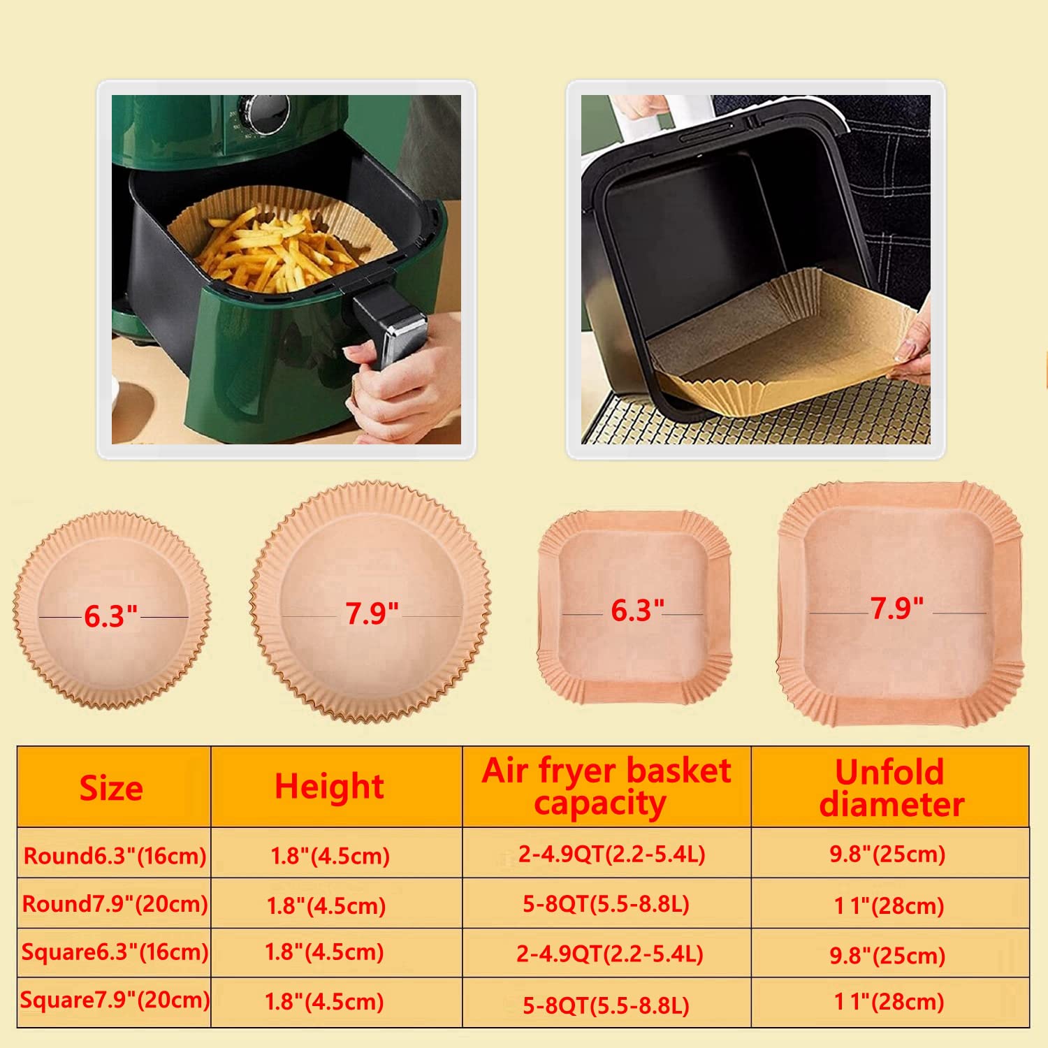 UHOUSE liner with 4.5 cm edge protects fryer sides.