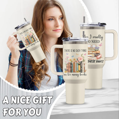 Uibunoo ergonomic handle reading tumbler for comfy grip