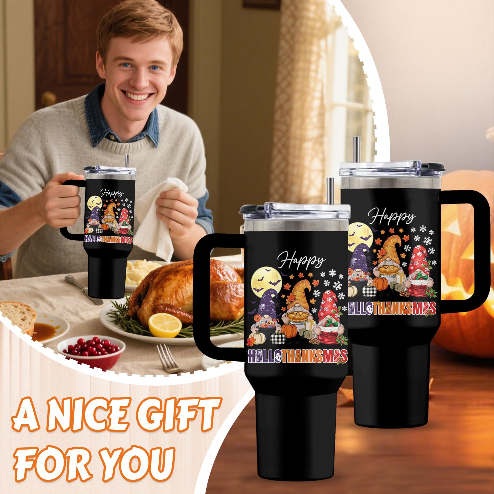 Double-wall insulation to keep drinks hot or cold.