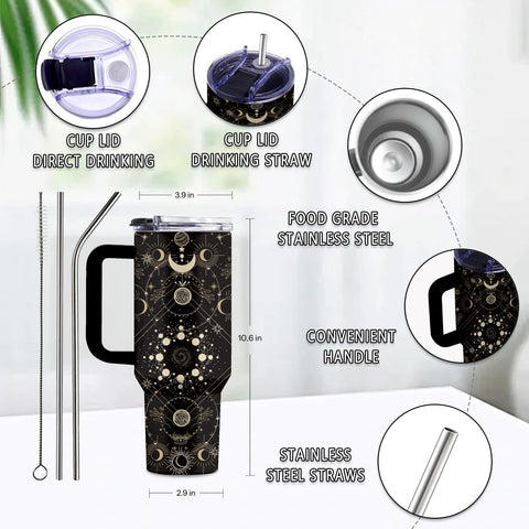 Uibunoo stainless steel goth tumbler 40oz keeps drinks at the right temperature