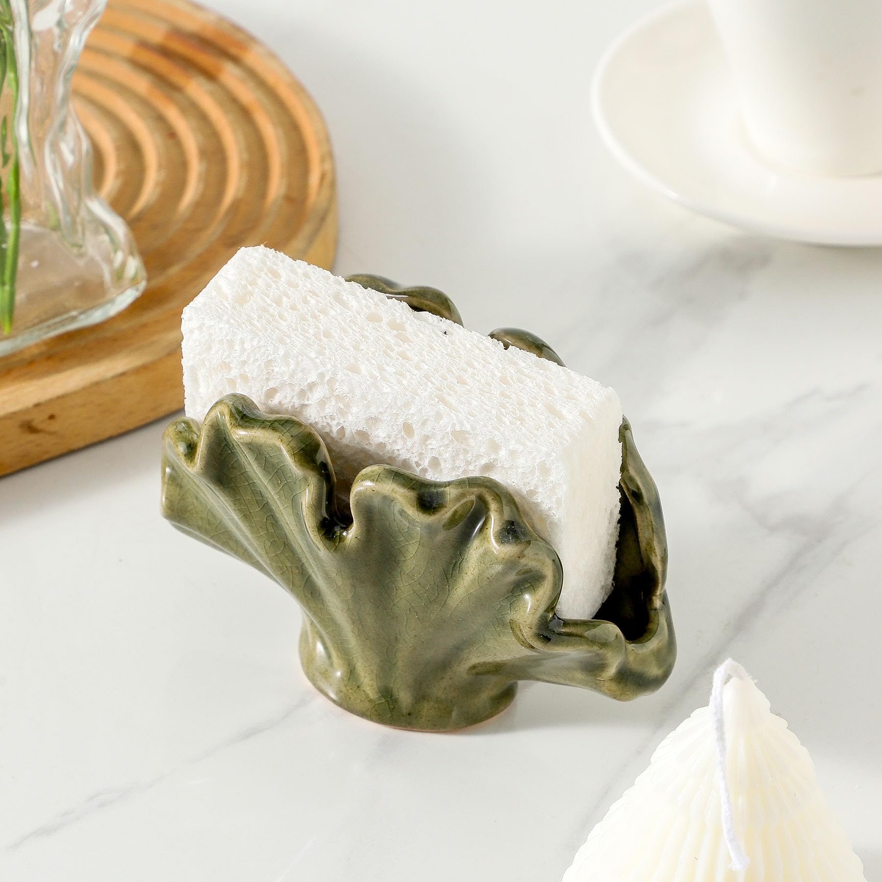 Uiddo sink caddy ceramic with sturdy construction for long-lasting kitchen organization.