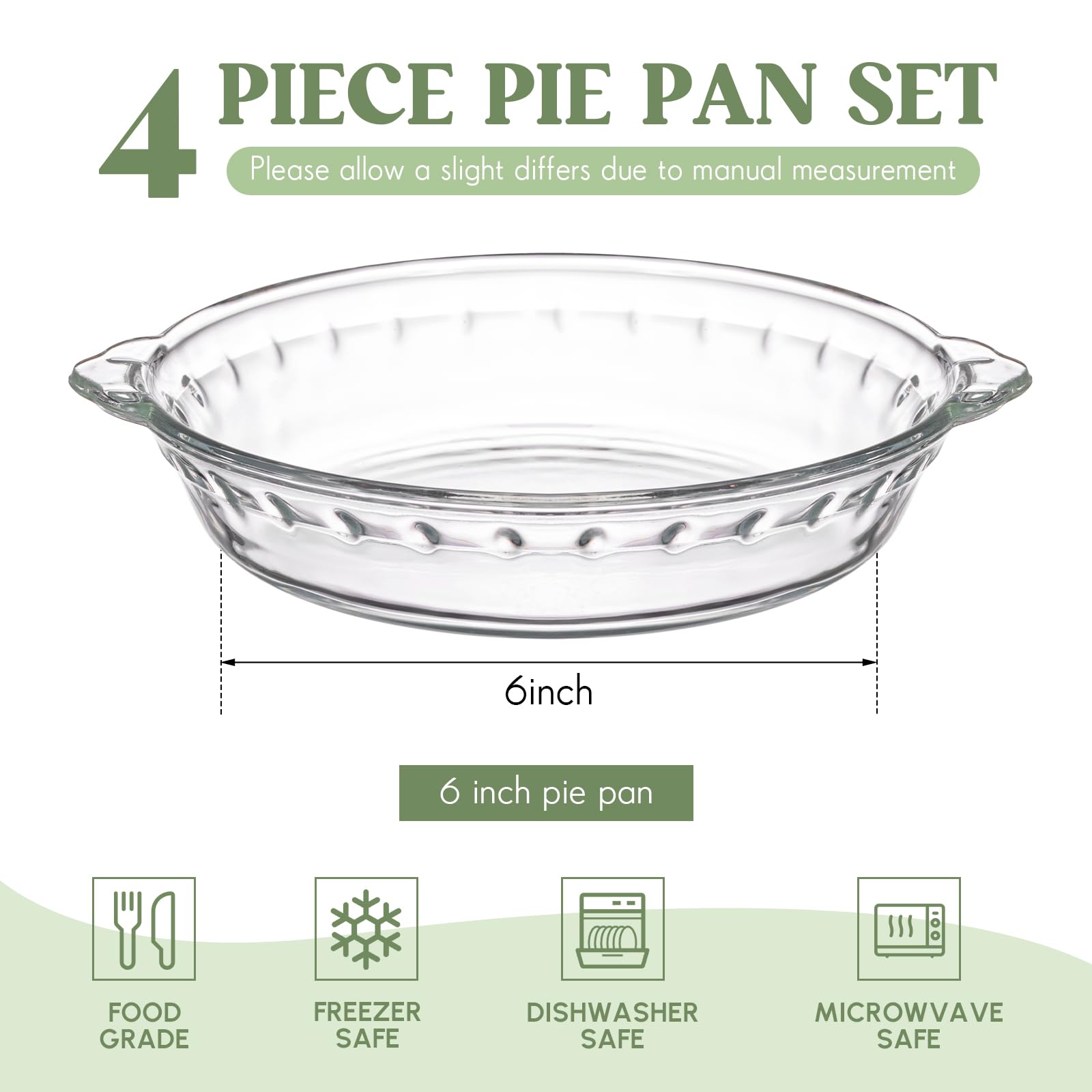 Uiifan 4-pack glass pie plates let you watch progress while baking