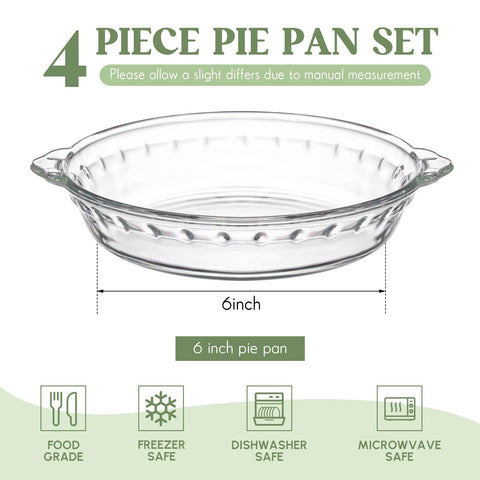 Uiifan 4-pack glass pie plates let you watch progress while baking