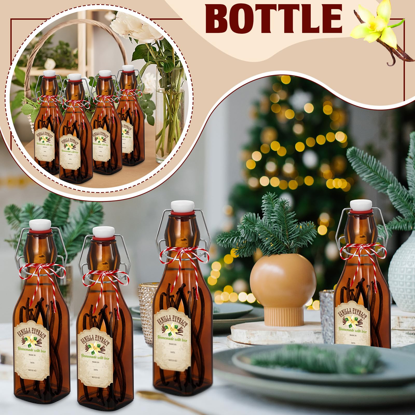 Uiifan 8oz amber glass bottle ready for oils or extracts