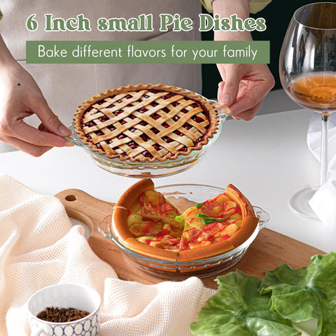 Uiifan clear glass pie pan doubles as a dinner plate for meals