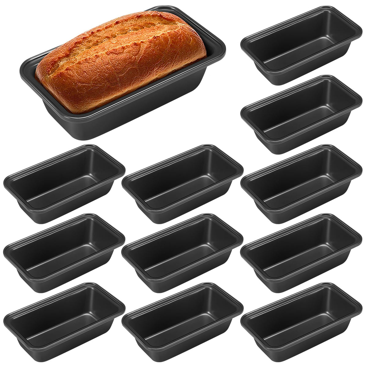 Uiifan mini loaf pan packaging showing 12 pieces for convenient baking options