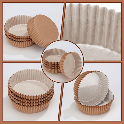 Uiifan cupcake liners shown with oven and microwave safety benefits.