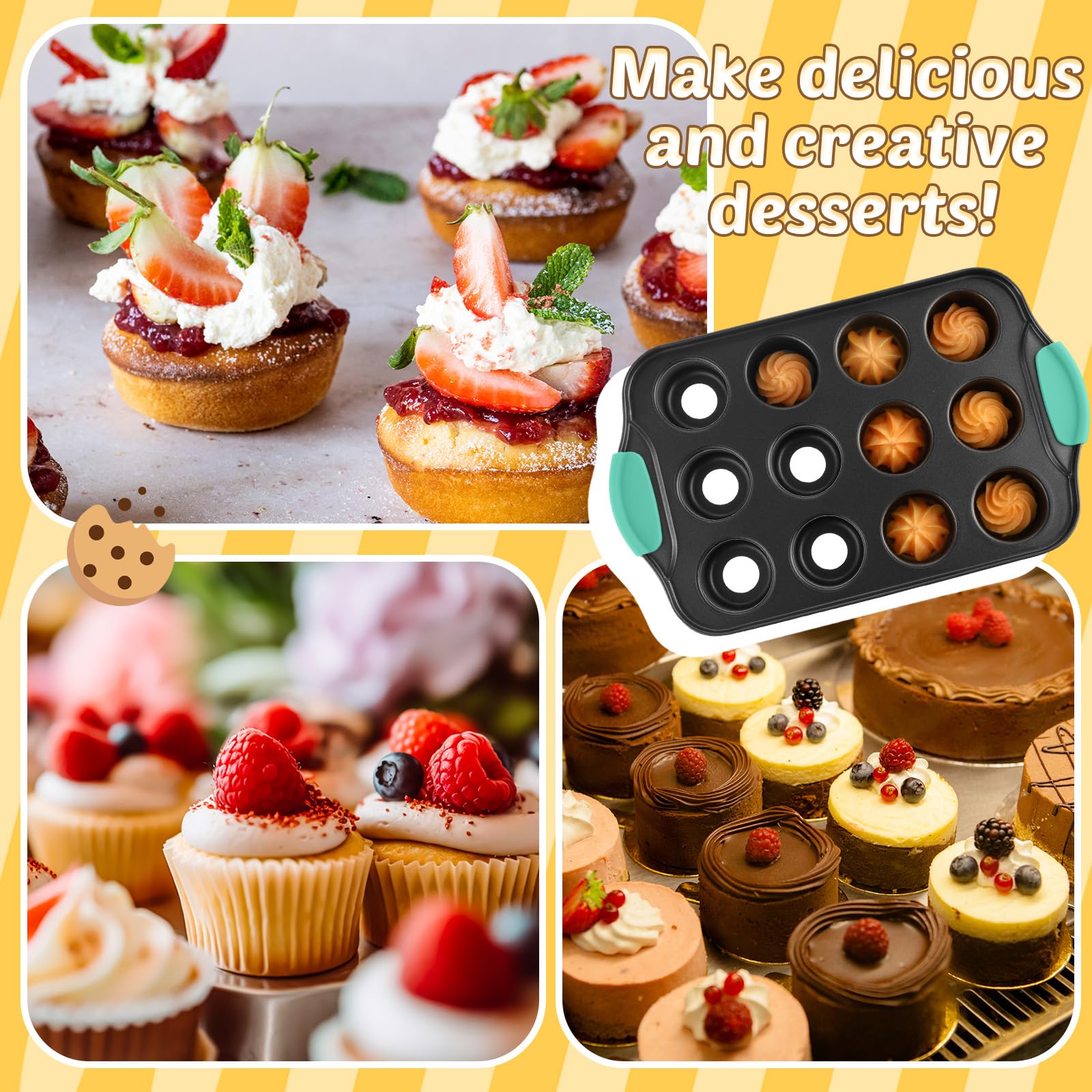 Uiifan oven-safe mini bakeware suitable for muffins, loaves, and small desserts.