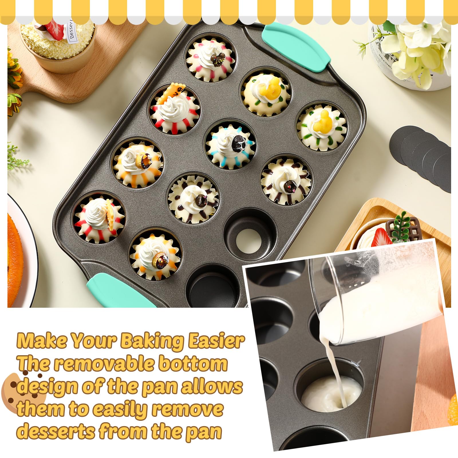 Uiifan removable-bottom bakeware aids clean release of baked loaves and minis.