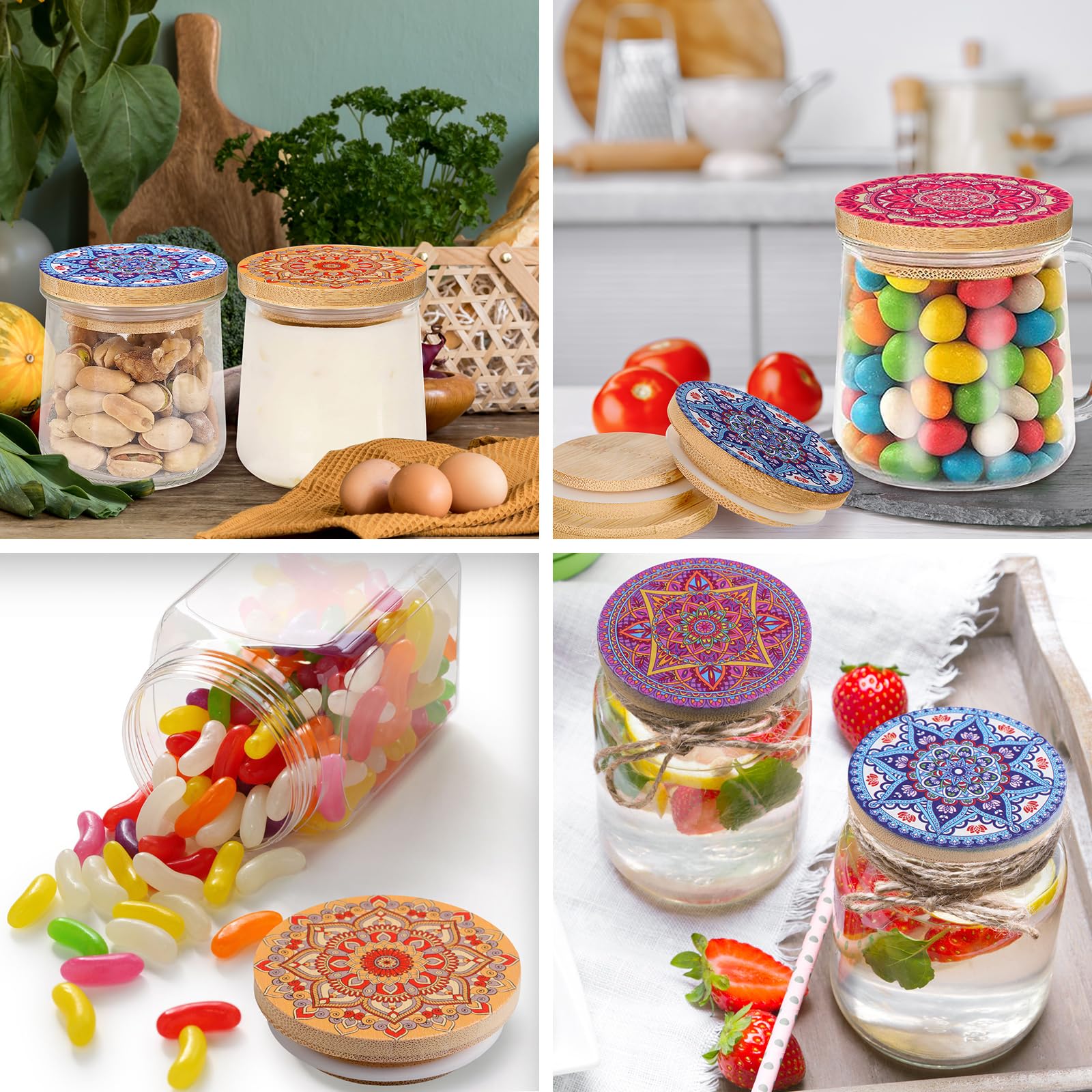 Uiifan reusable bamboo lids reduce waste while maintaining content freshness.