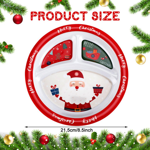 Uiifan sectioned dinner plates featuring Christmas trees keep foods separated.