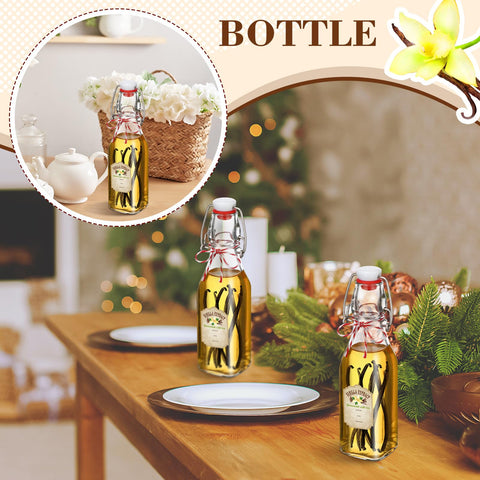 Uiifan transparent glass bottles display contents for oils or vanilla