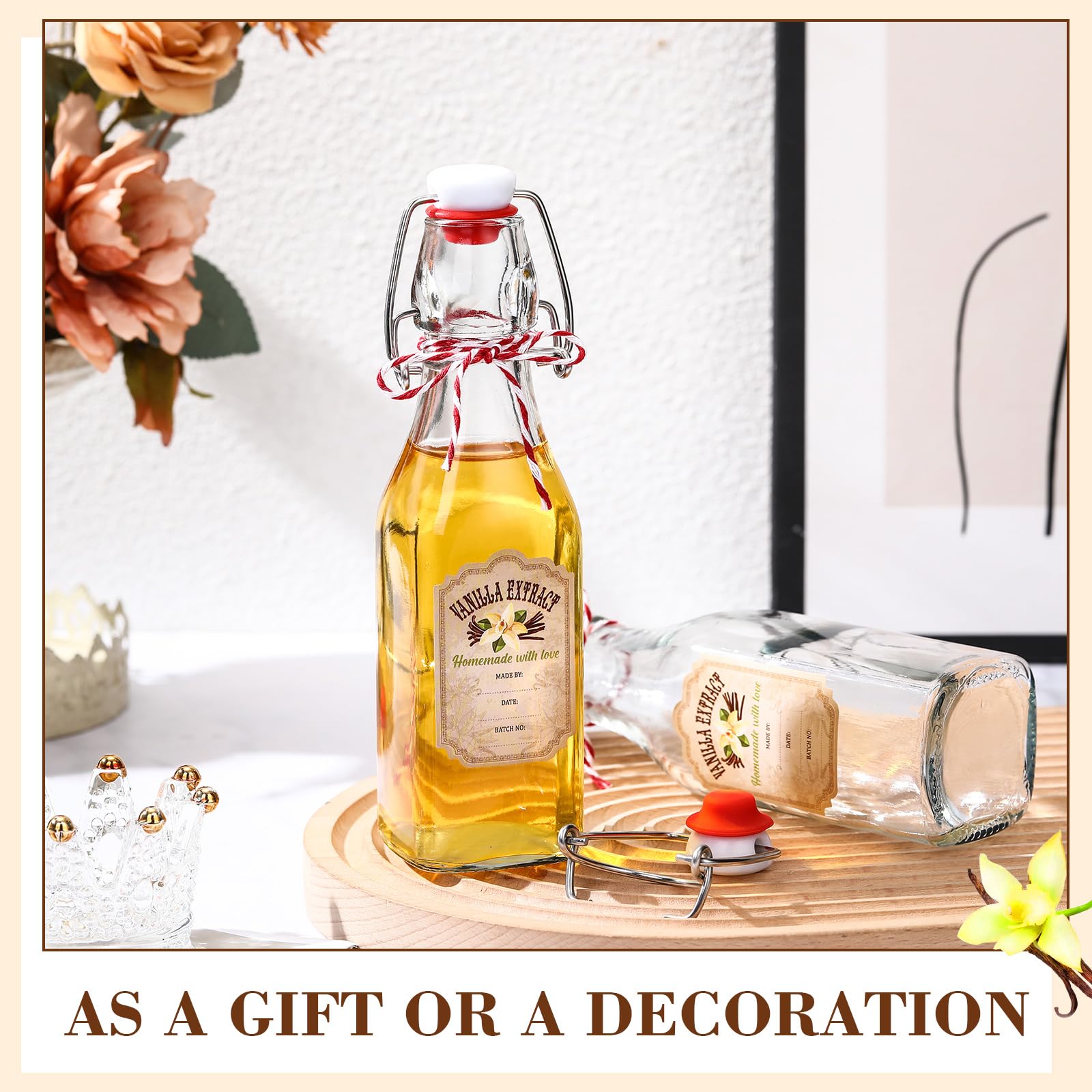 Uiifan vanilla extract labels roll for organized customization and gifting