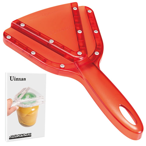 Uinxan jar opener with long handle for better leverage on stubborn lids.