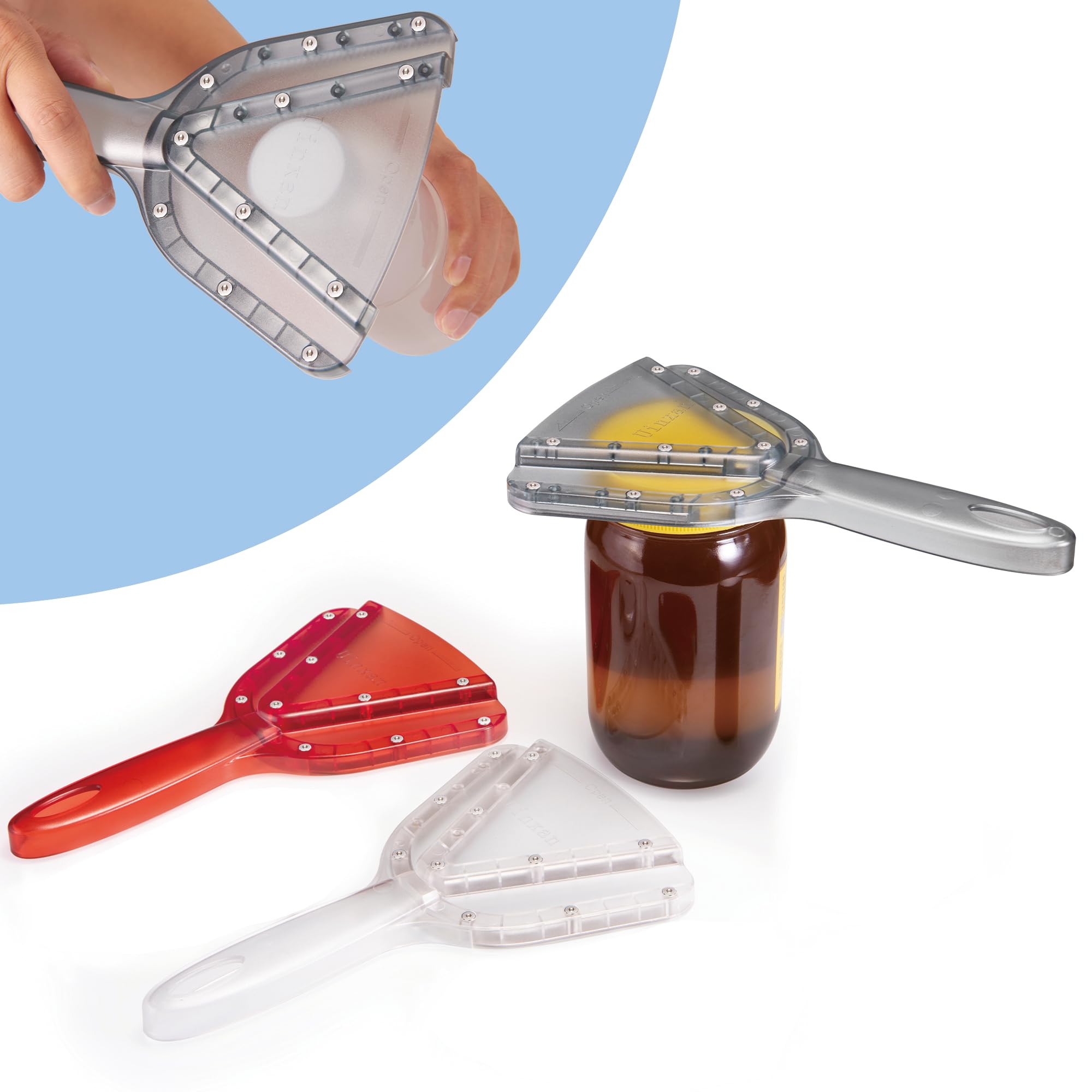 Uinxan jar opener stainless steel construction ensures durable use.