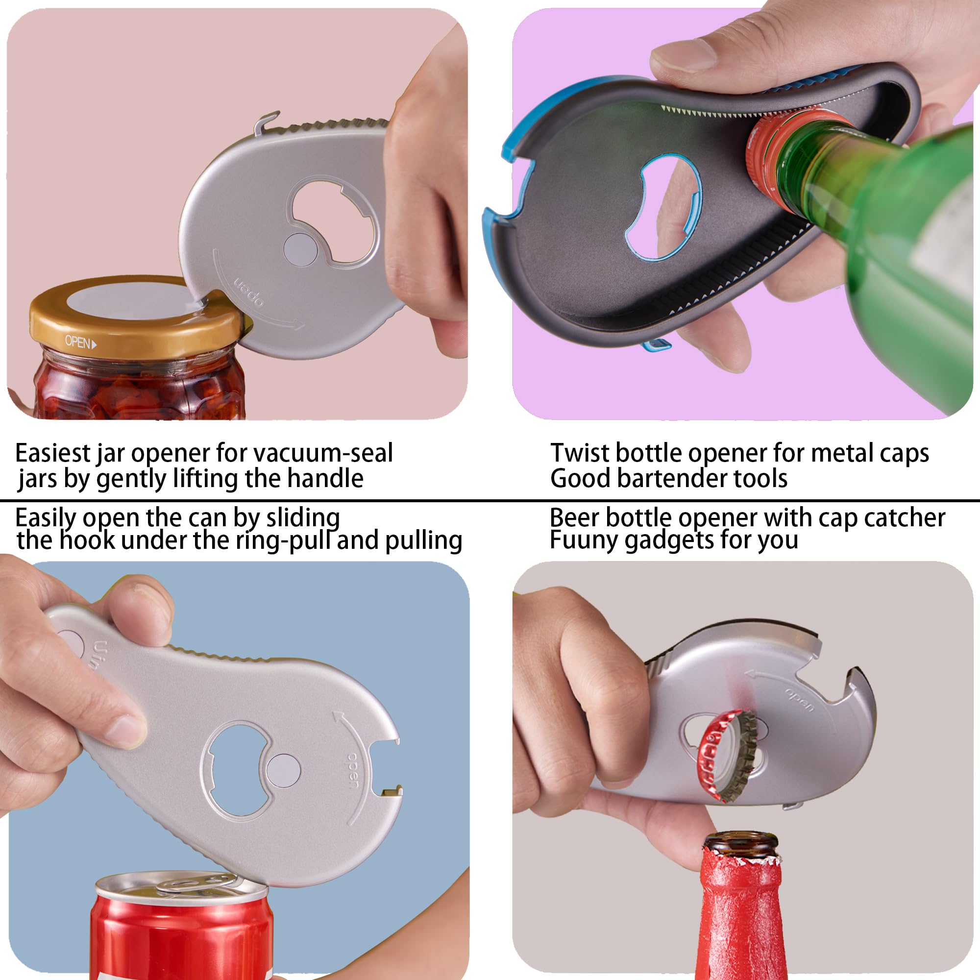 Uinxan opens mason jar lids and bottles quickly.
