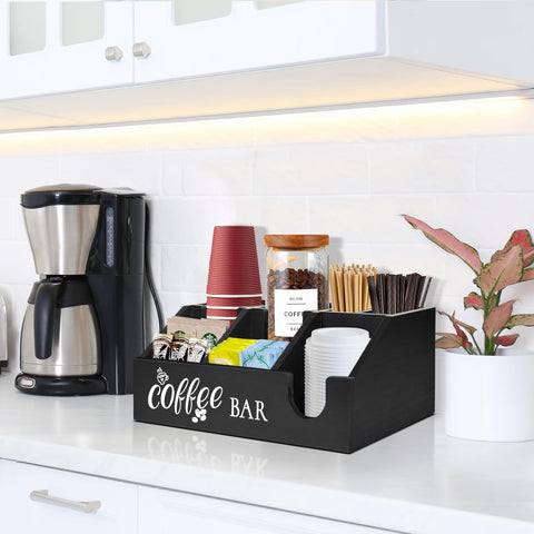 Ergonomic front access on the Uipame rustic organizer for easy cup handling.