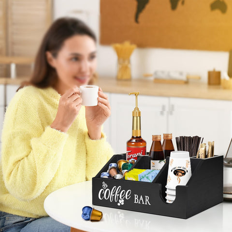 Non-slip mats protect surfaces and keep items in place on the organizer.