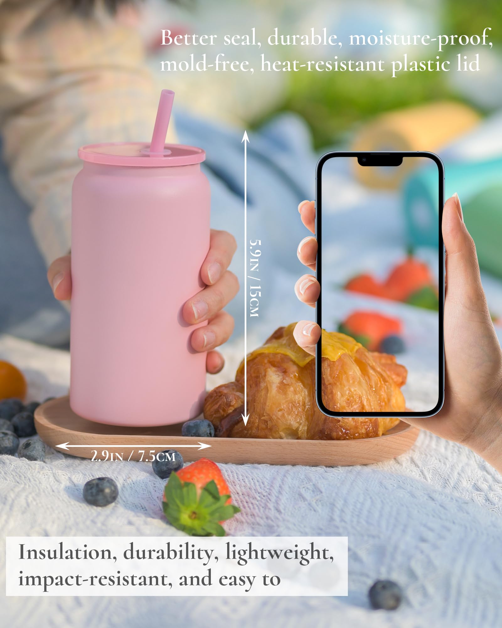 UIRZOTN pink tumbler lid with seal, showing spill-resistant design