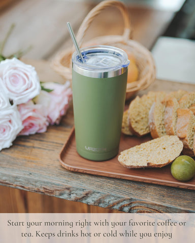 UIRZOTN 20oz tumbler fits most car cup holders for easy travel.