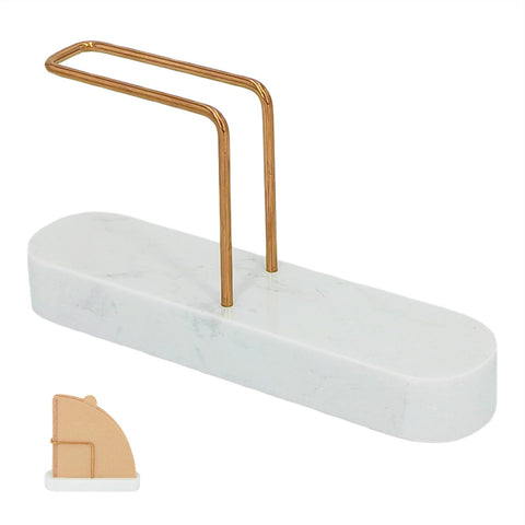 UISWAM coffee filter holder with marble base keeps filters organized on the counter.