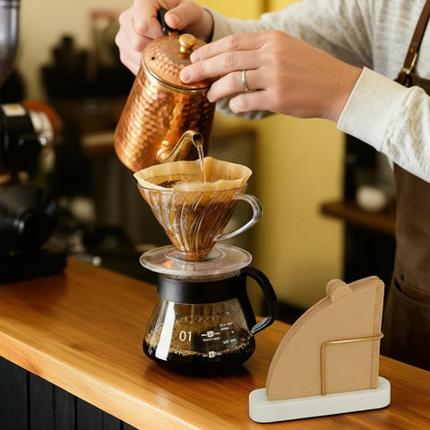 UISWAM coffee filter holder with non-slip pad protects surfaces and prevents sliding.
