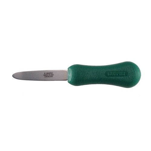 UJ Ramelson Co New Haven oyster knife with green handle for comfortable shucking.