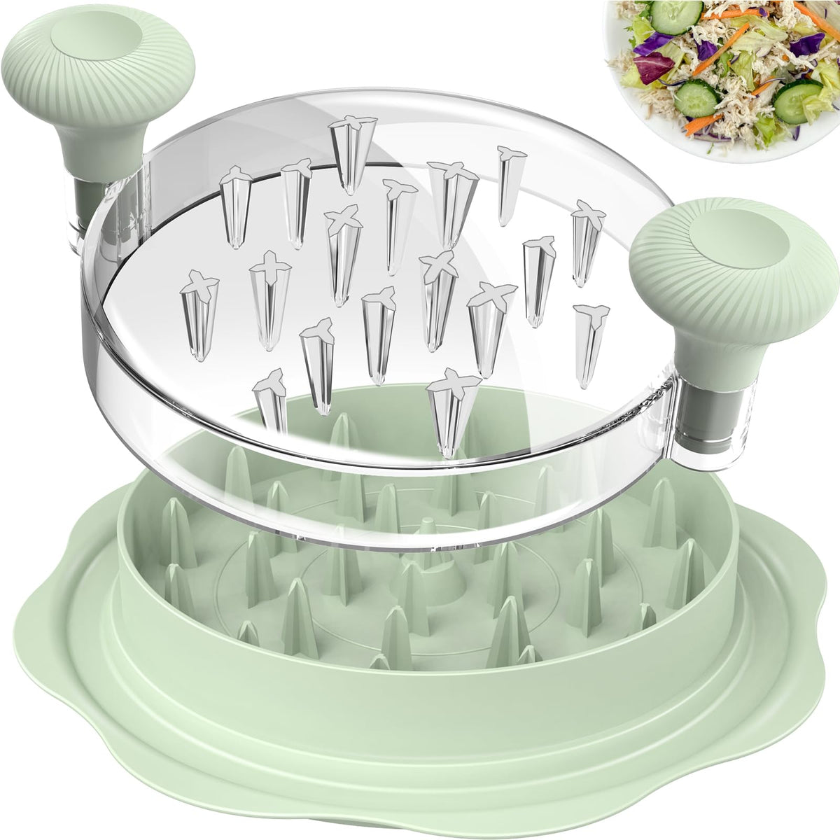 Ukeetap 10 Pro Chicken Shredder top view highlights durable design for fast shredding.