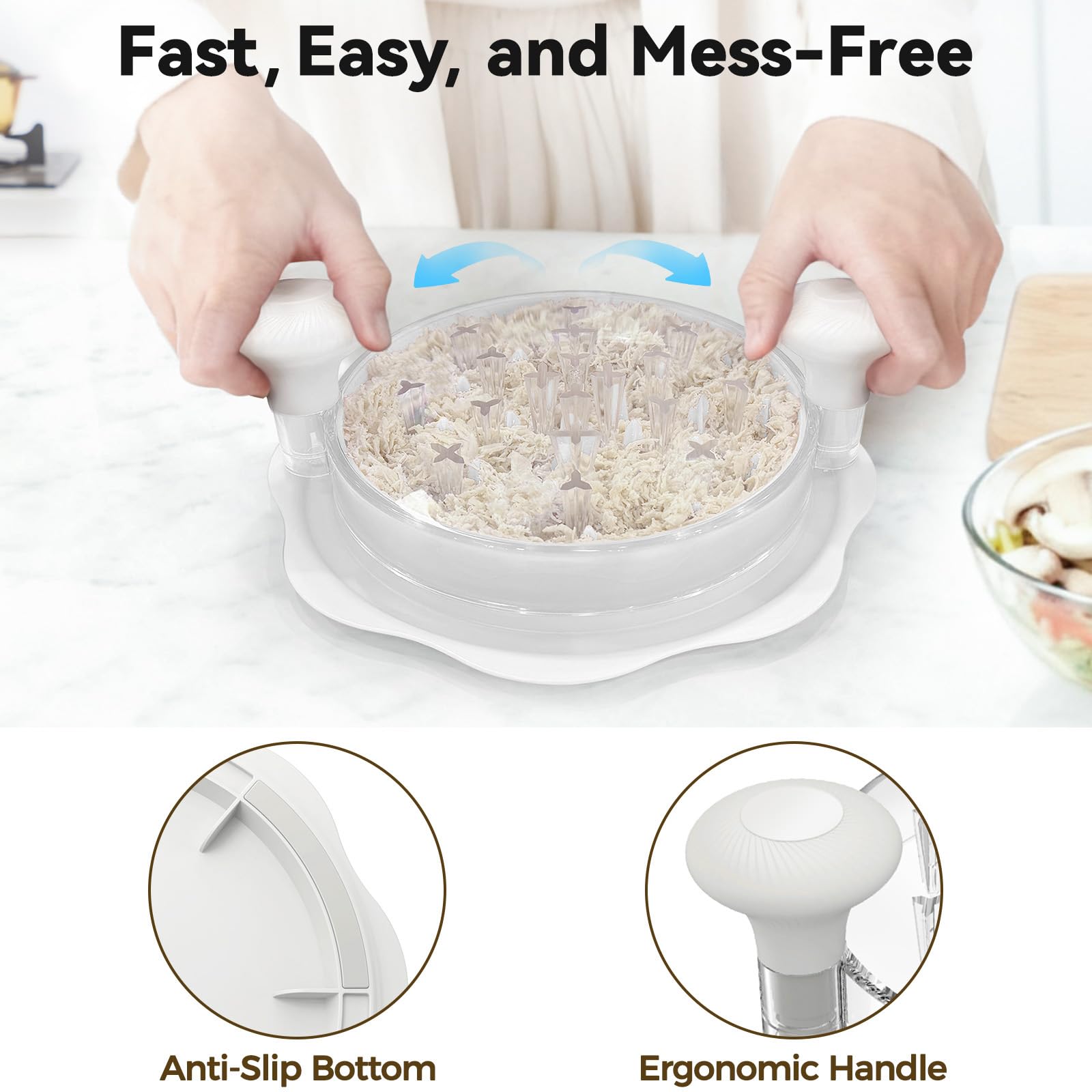 Ukeetap 10-inch Pro Shredder anti-slip base keeps it stable.