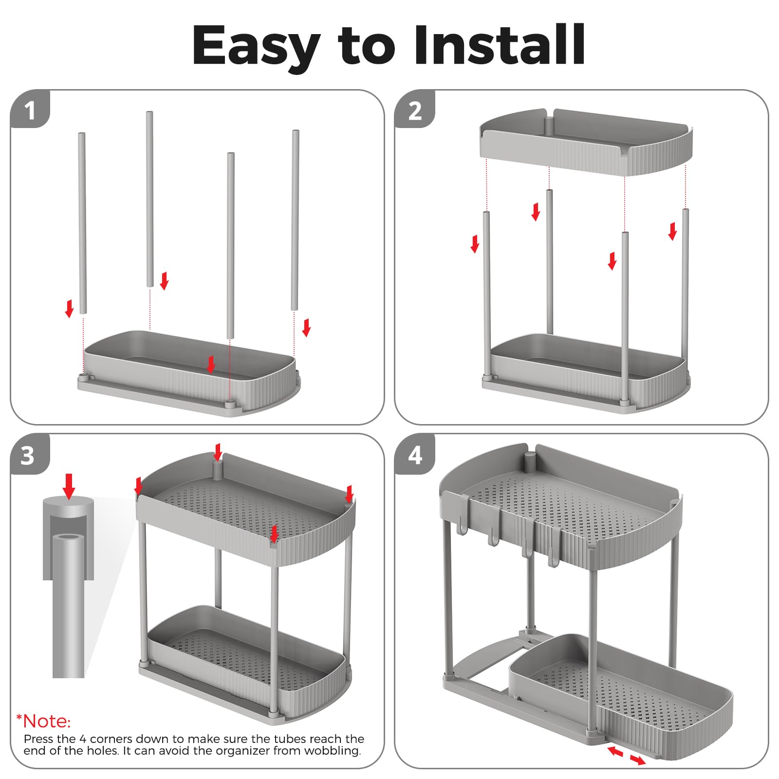 Ukeetap 14-8-inch height maximizes vertical storage space.